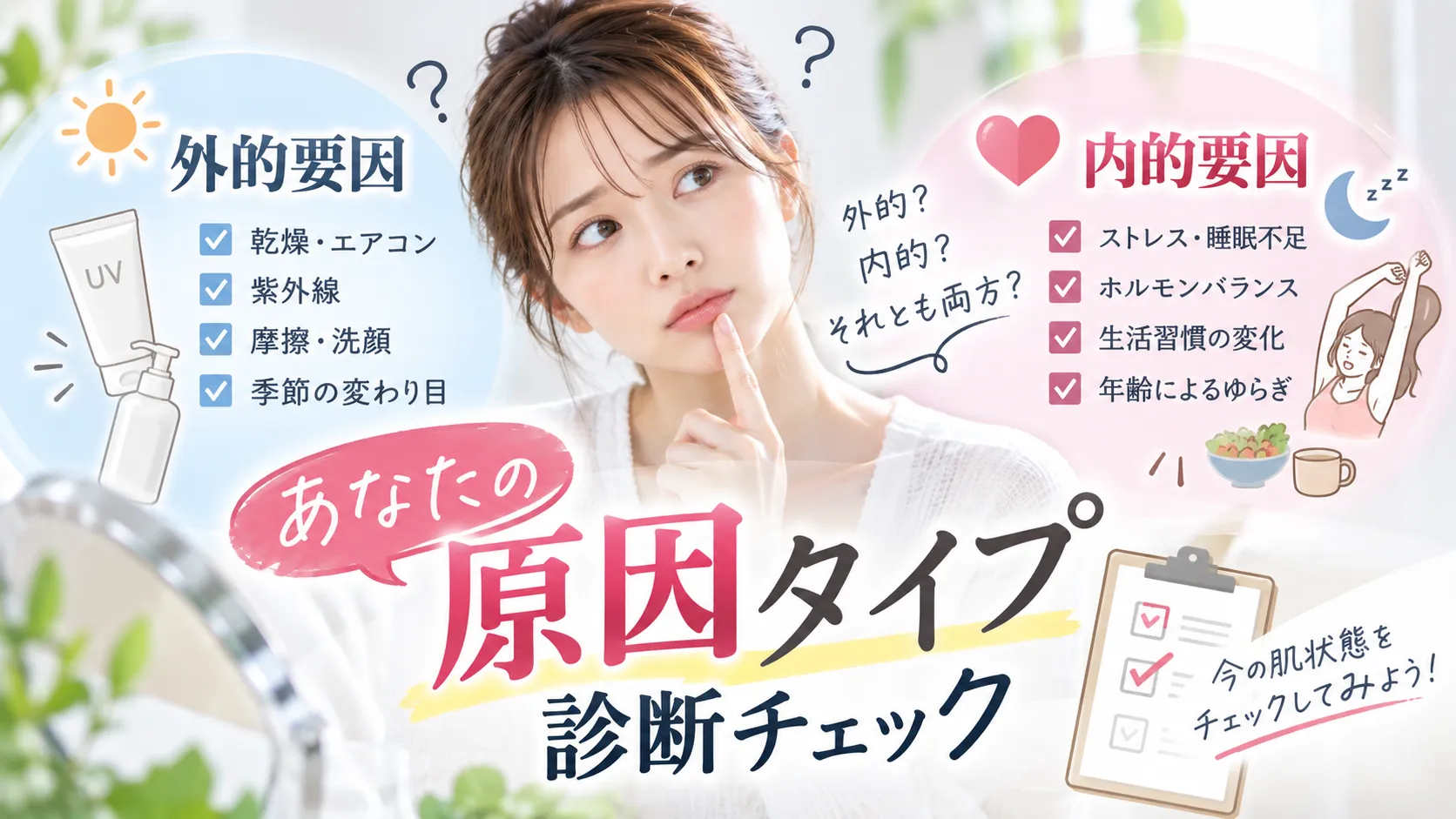 敏感肌　あなたの原因タイプ診断チェック